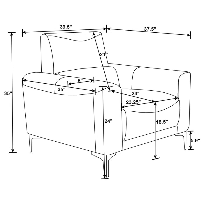 Coaster Glenmark 2-piece Track Arm Living Room Set Taupe Sofa+Loveseat