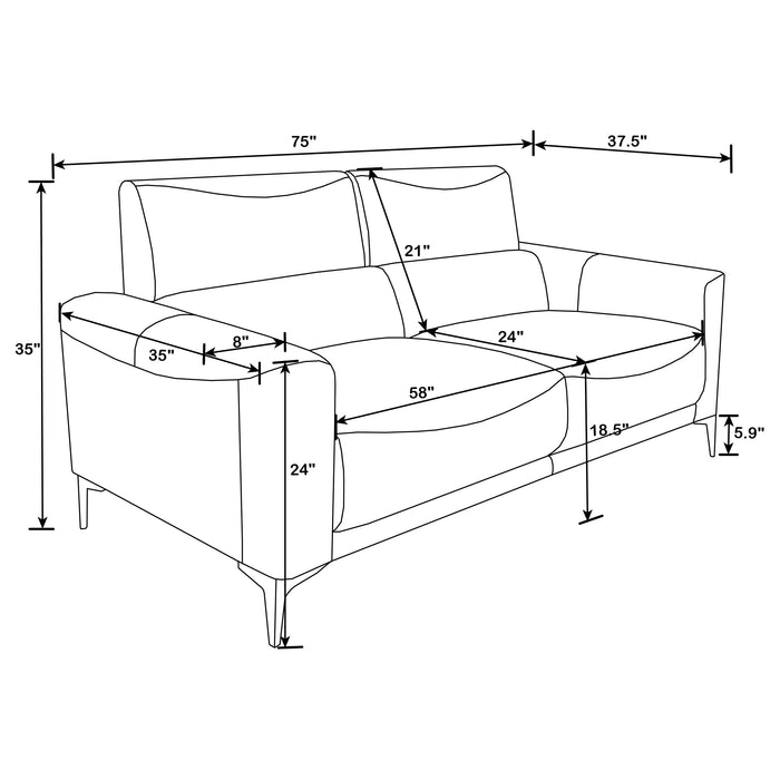 Coaster Glenmark Track Arm Upholstered Sofa Taupe Default Title