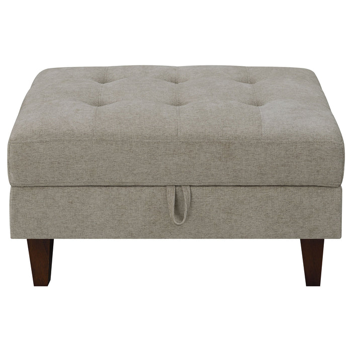 Barton Upholstered Tufted Ottoman Toast and Brown