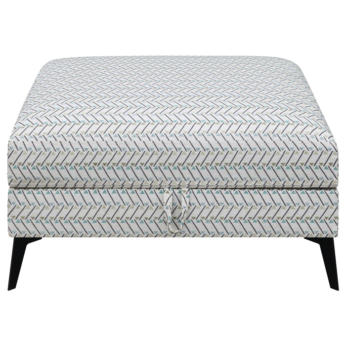 Coaster Clint Upholstered Ottoman with Tapered Legs Multi-color Default Title