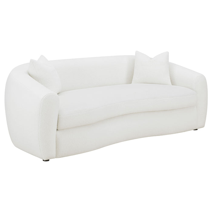 Coaster Isabella 2-piece Upholstered Tight Back Living Room Set White Sofa+Loveseat+Armchair