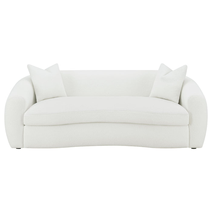 Coaster Isabella 2-piece Upholstered Tight Back Living Room Set White Sofa+Loveseat+Armchair