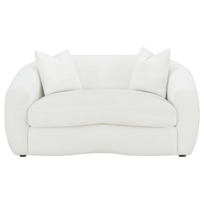 Coaster Isabella 2-piece Upholstered Tight Back Living Room Set White Sofa+Loveseat+Armchair