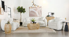 Coaster Isabella 2-piece Upholstered Tight Back Living Room Set White Sofa+Loveseat+Armchair