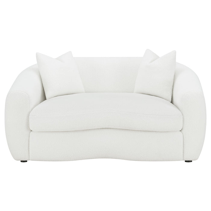 Coaster Isabella 2-piece Upholstered Tight Back Living Room Set White Sofa+Loveseat+Armchair