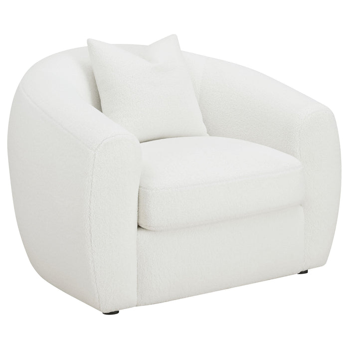 Coaster Isabella 2-piece Upholstered Tight Back Living Room Set White Sofa+Loveseat+Armchair