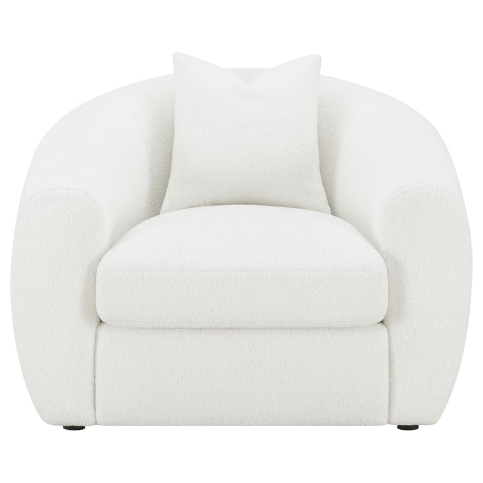 Coaster Isabella 2-piece Upholstered Tight Back Living Room Set White Sofa+Loveseat+Armchair