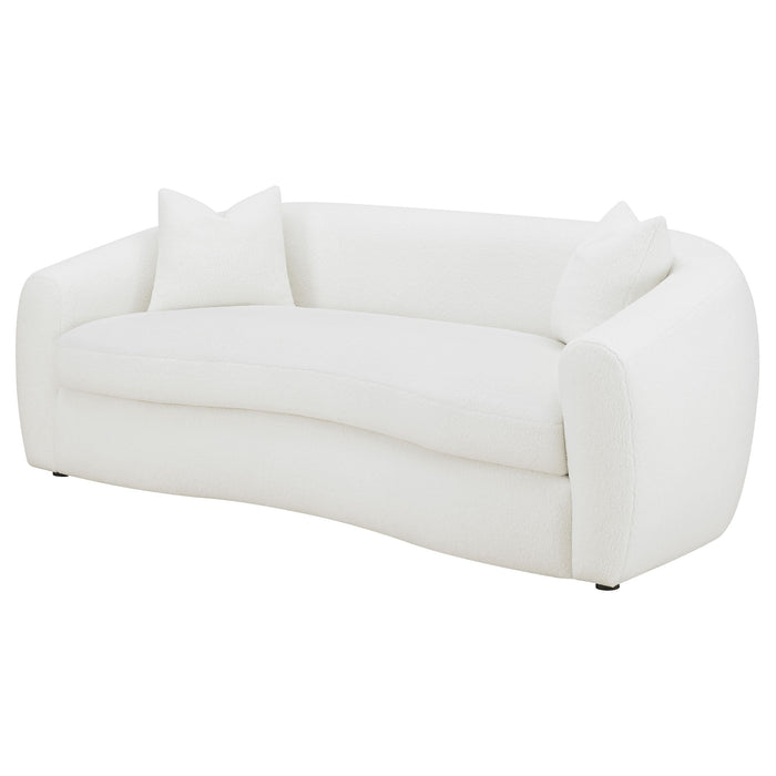 Coaster Isabella Upholstered Tight Back Sofa White Default Title