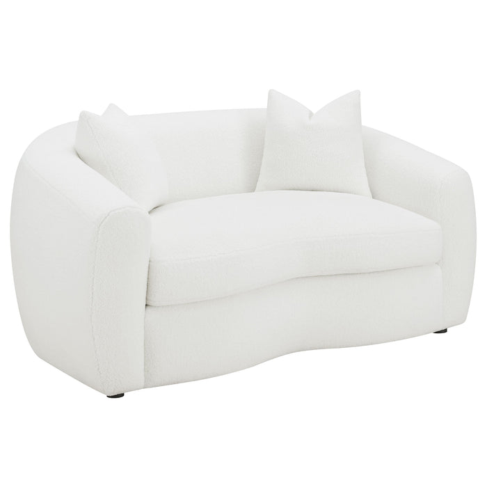 Coaster Isabella Upholstered Tight Back Loveseat White Default Title