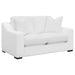 Coaster Ashlyn 2-piece Upholstered Sloped Arms Living Room Set White Sofa+Loveseat+Armchair