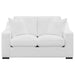 Coaster Ashlyn 2-piece Upholstered Sloped Arms Living Room Set White Sofa+Loveseat+Armchair