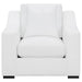 Coaster Ashlyn 2-piece Upholstered Sloped Arms Living Room Set White Sofa+Loveseat+Armchair