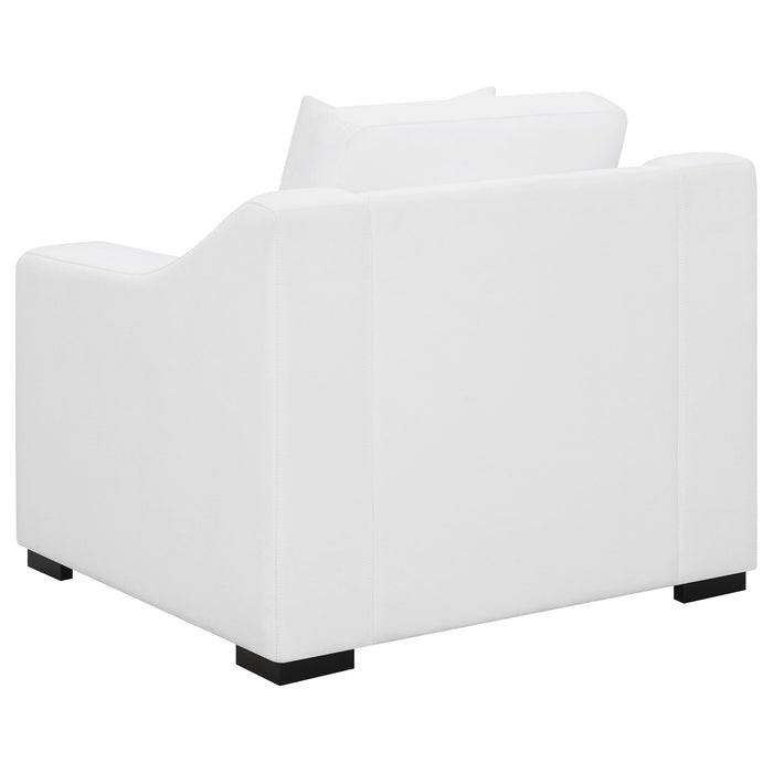 Coaster Ashlyn 2-piece Upholstered Sloped Arms Living Room Set White Sofa+Loveseat+Armchair