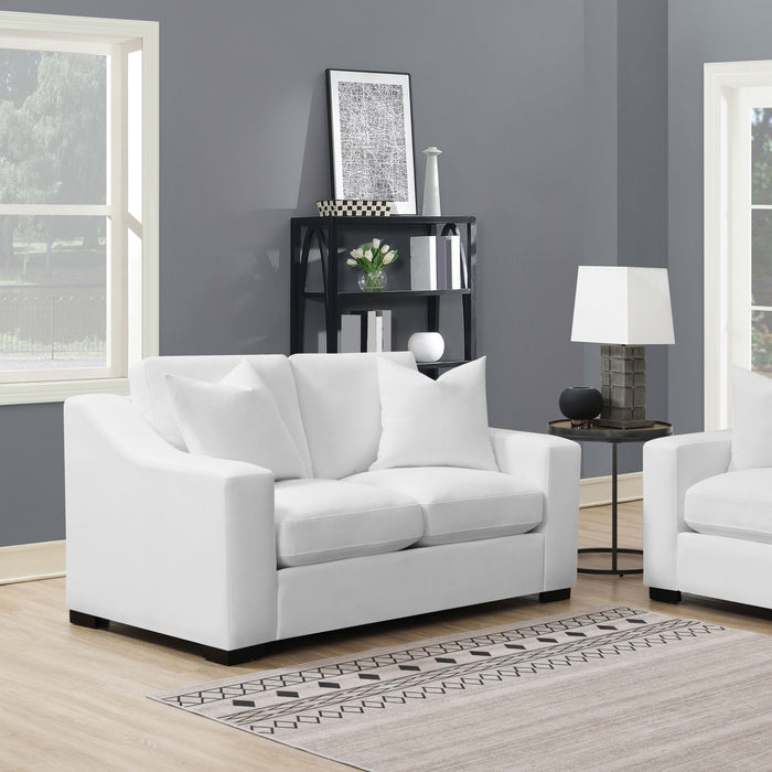 Coaster Ashlyn Upholstered Sloped Arms Loveseat White Default Title