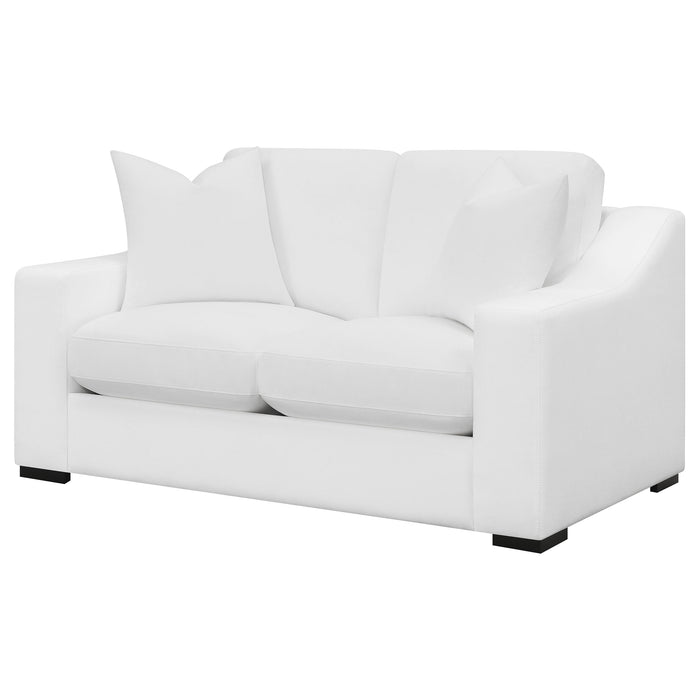 Coaster Ashlyn Upholstered Sloped Arms Loveseat White Default Title