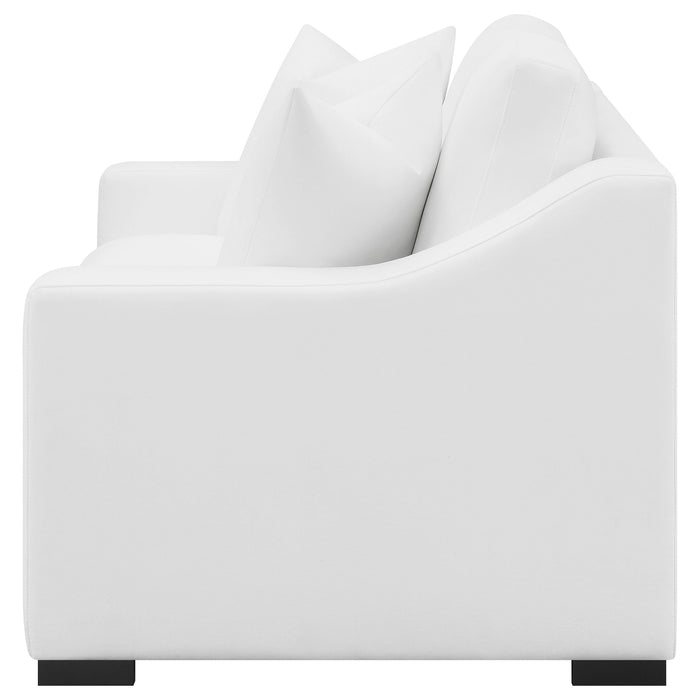 Coaster Ashlyn Upholstered Sloped Arms Loveseat White Default Title