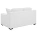 Coaster Ashlyn Upholstered Sloped Arms Loveseat White Default Title