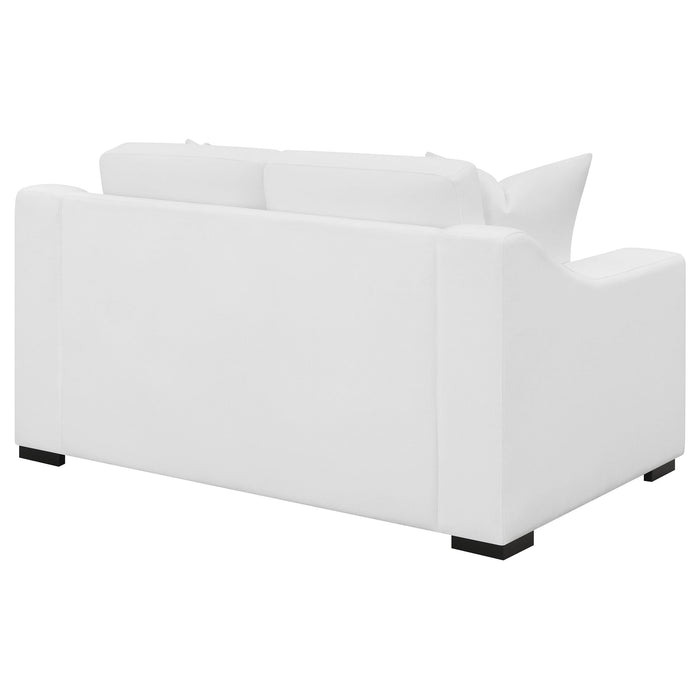 Coaster Ashlyn Upholstered Sloped Arms Loveseat White Default Title