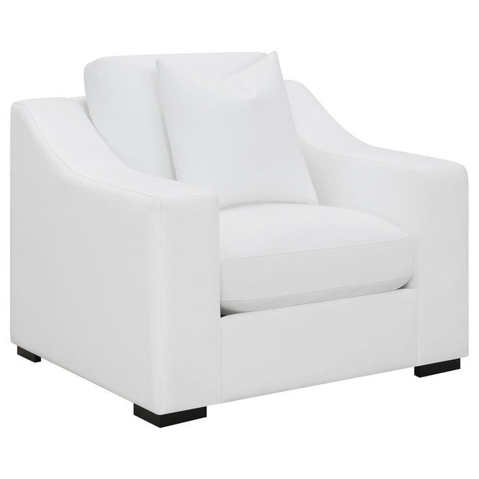 Coaster Ashlyn Upholstered Sloped Arms Chair White Default Title