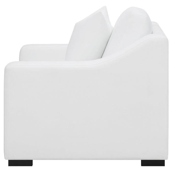 Coaster Ashlyn Upholstered Sloped Arms Chair White Default Title