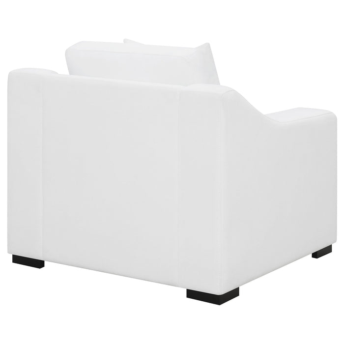 Coaster Ashlyn Upholstered Sloped Arms Chair White Default Title