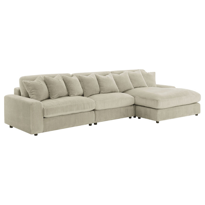 Coaster Blaine Upholstered Reversible Sectional Sofa Sand Big Beige