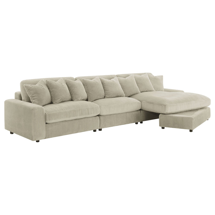 Coaster Blaine Upholstered Reversible Sectional Sofa Sand Big Grey