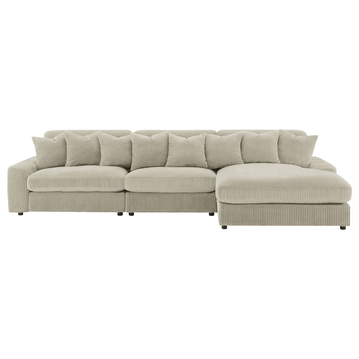 Coaster Blaine Upholstered Reversible Sectional Sofa Sand Big Grey