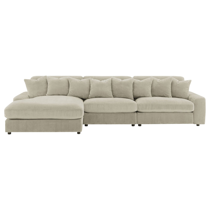 Coaster Blaine Upholstered Reversible Sectional Sofa Sand Big Grey