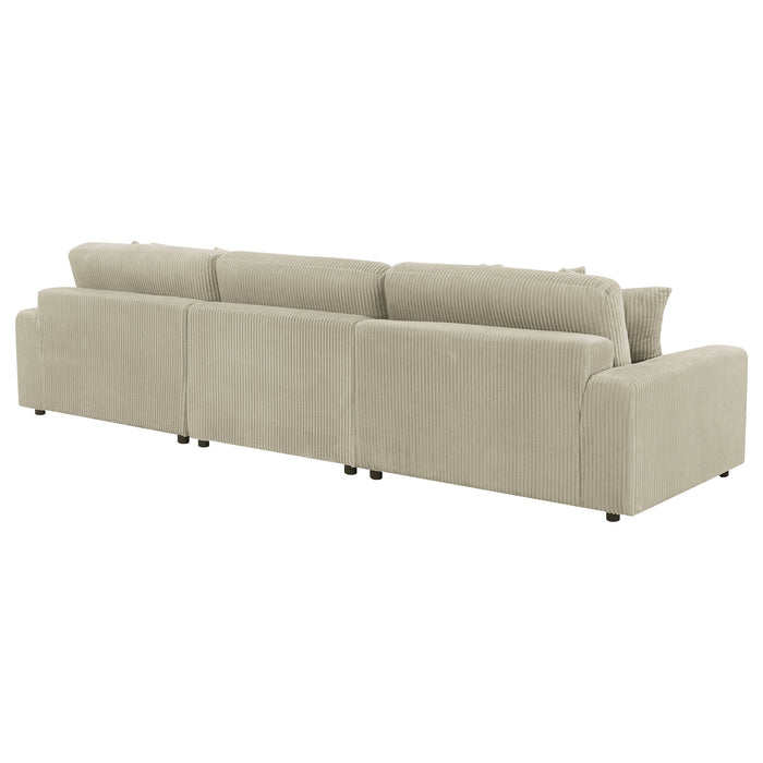 Coaster Blaine Upholstered Reversible Sectional Sofa Sand Big Grey