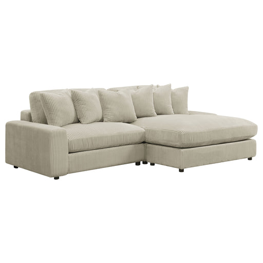Coaster Blaine Upholstered Reversible Sectional Sofa Sand Small Beige