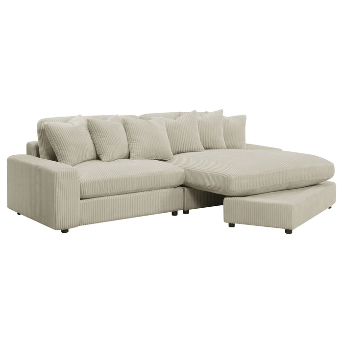 Coaster Blaine Upholstered Reversible Sectional Sofa Sand Big Grey