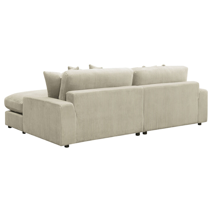 Coaster Blaine Upholstered Reversible Sectional Sofa Sand Big Grey