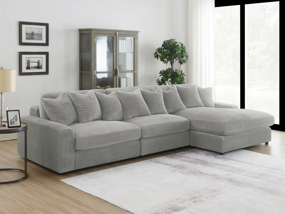 Coaster Blaine Upholstered Reversible Sectional Sofa Sand Big Grey