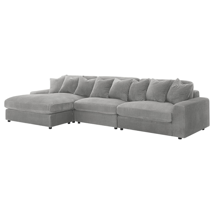 Coaster Blaine Upholstered Reversible Sectional Sofa Sand Big Grey