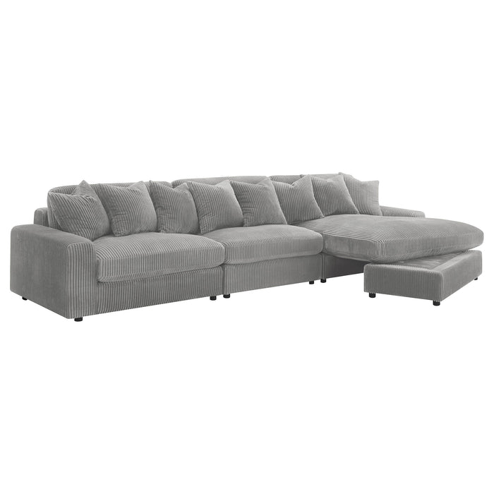 Coaster Blaine Upholstered Reversible Sectional Sofa Sand Big Grey