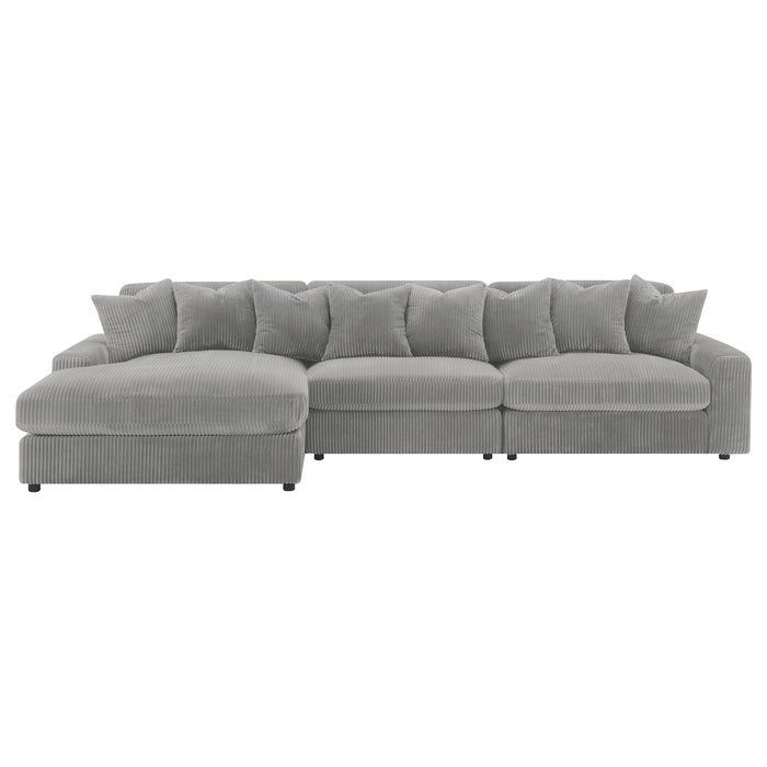 Coaster Blaine Upholstered Reversible Sectional Sofa Sand Big Grey