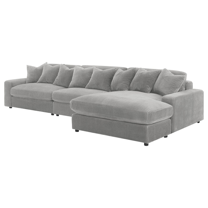 Coaster Blaine Upholstered Reversible Sectional Sofa Sand Big Grey