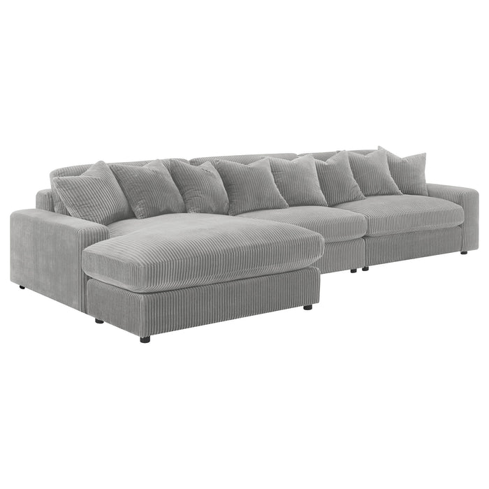 Coaster Blaine Upholstered Reversible Sectional Sofa Sand Big Grey