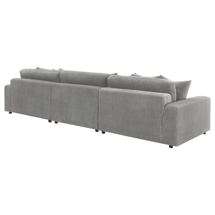 Coaster Blaine Upholstered Reversible Sectional Sofa Sand Big Grey