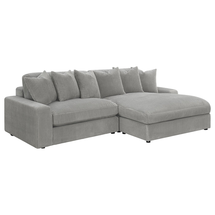 Coaster Blaine Upholstered Reversible Sectional Sofa Sand Small Grey