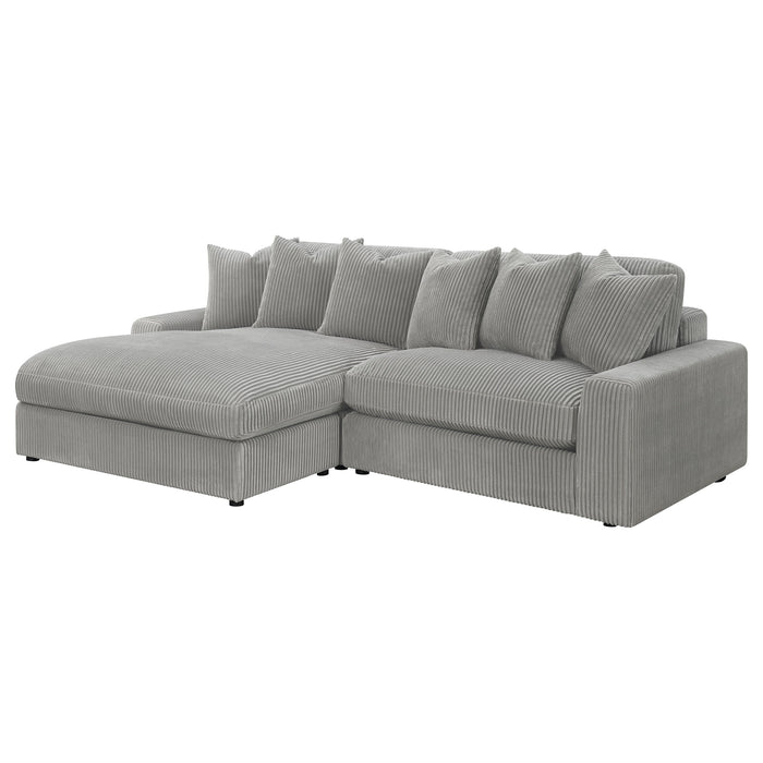 Coaster Blaine Upholstered Reversible Sectional Sofa Sand Big Grey