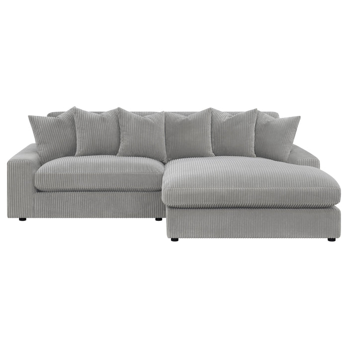 Coaster Blaine Upholstered Reversible Sectional Sofa Sand Big Grey