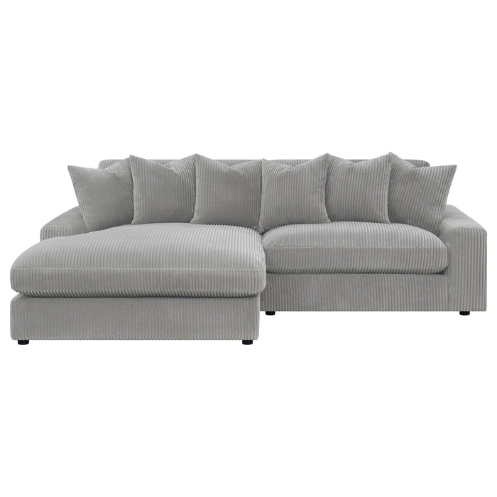 Coaster Blaine Upholstered Reversible Sectional Sofa Sand Big Grey