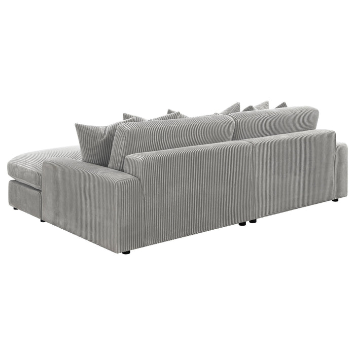 Coaster Blaine Upholstered Reversible Sectional Sofa Sand Big Grey