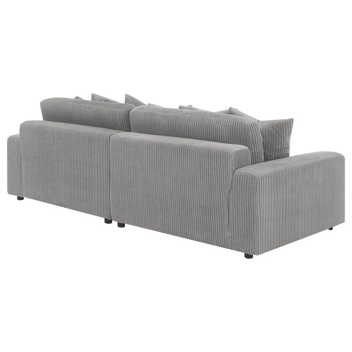 Coaster Blaine Upholstered Reversible Sectional Sofa Sand Big Grey