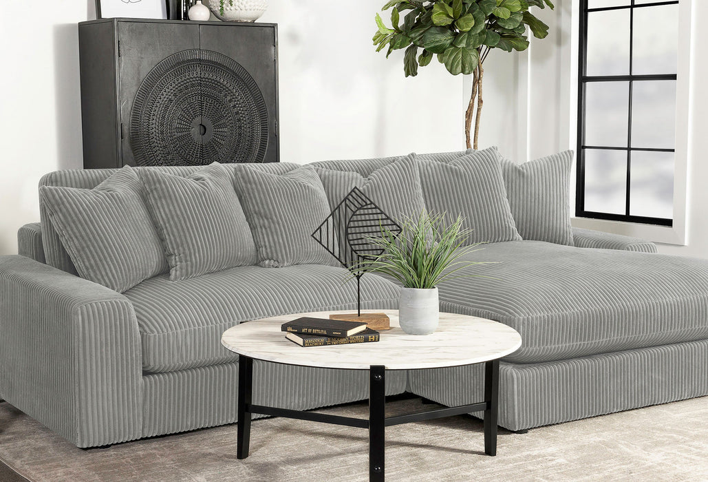 Coaster Blaine Upholstered Reversible Sectional Sofa Sand Big Grey