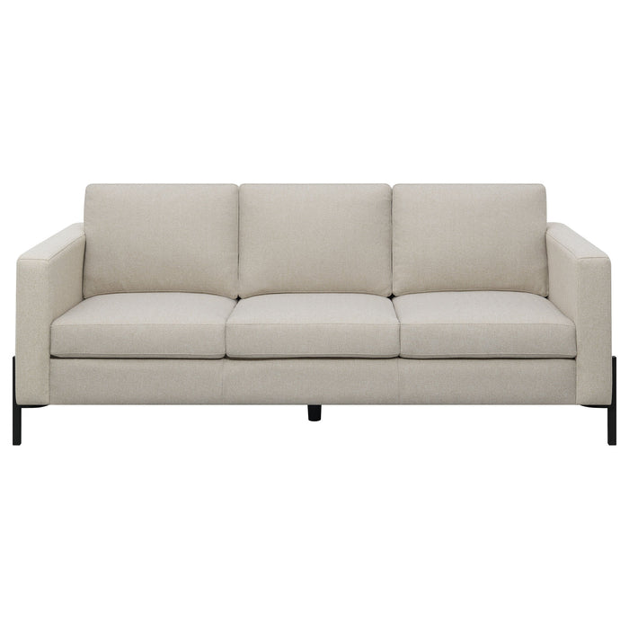 Coaster Tilly Upholstered Track Arms Sofa Oatmeal Default Title