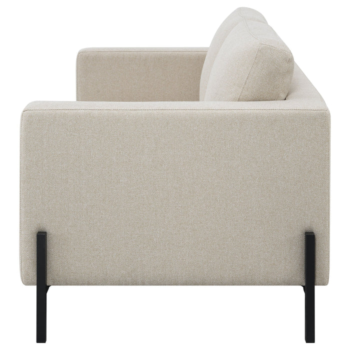 Coaster Tilly Upholstered Track Arms Loveseat Oatmeal Default Title