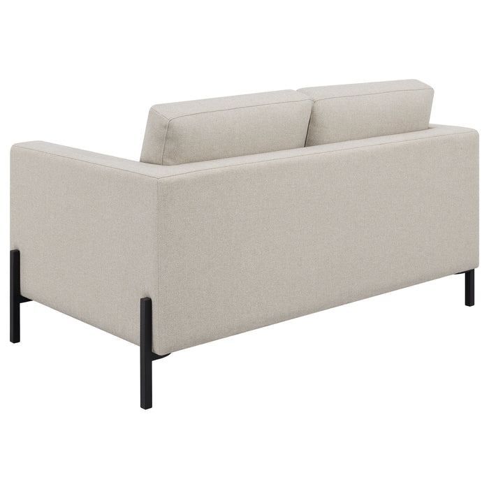 Coaster Tilly Upholstered Track Arms Loveseat Oatmeal Default Title